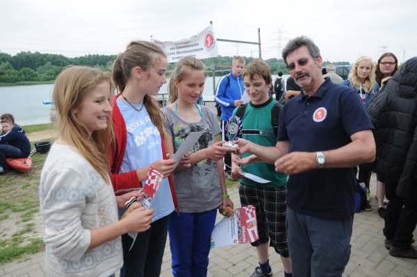 Die Sieger-Mixmannschaft Luise Asmussen, Lana Draghinazzi, Charlotte Estorff und Florian Bellmann